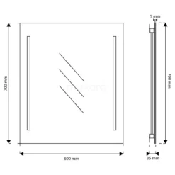 Meso Badkamerspiegel Met Ledverlichting | 60x70cm -Badkamer Verkoopwinkel meso badkamerspiegel met ledverlichting 60x70cm m32 0600 55505 4