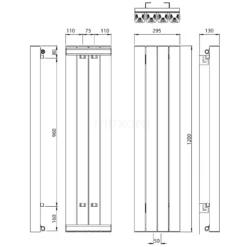 Neptune Designradiator | 29,7x120 Cm Donkergrijs 1176 Watt Aluminium Centrale Verwarming -Badkamer Verkoopwinkel neptune designradiator 297x120 cm donkergrijs 1176 watt aluminium centrale verwarming dr54 0412rdn 4