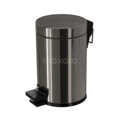 Pedaalemmer Radius Black Chrome Voor Badkamer En Toilet, 3 Liter, Zwart Chroom