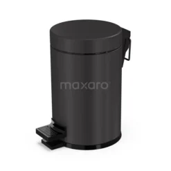 Pedaalemmer Radius Black Voor Badkamer En Toilet, 3 Liter, Zwart