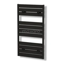 Pluto Handdoekradiator | 60x120 Cm Mat Zwart 749 Watt Aluminium Centrale Verwarming