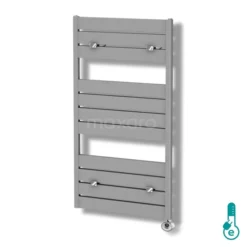 Pluto Handdoekradiator Elektrisch | 60x120 Cm Lichtgrijs 749 Watt Aluminium