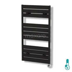 Pluto Handdoekradiator Elektrisch | 60x120 Cm Mat Zwart 749 Watt Aluminium