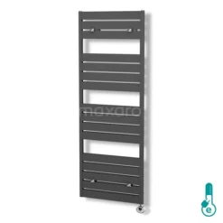 Pluto Handdoekradiator Elektrisch | 60x180 Cm Donkergrijs 1090 Watt Aluminium