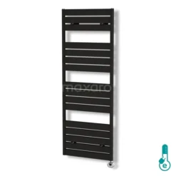 Pluto Handdoekradiator Elektrisch | 60x180 Cm Mat Zwart 1090 Watt Aluminium