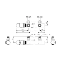 Radiatorkraan Thermostatisch Dubbel Haaks Linkshandig Met Voetventiel Mat Zwart-Mat Zwart -Badkamer Verkoopwinkel radiatorkraan thermostatisch dubbel haaks linkshandig met voetventiel mat zwart mat zwart drk12mb mb 7