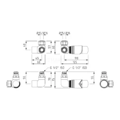 Radiatorkraan Thermostatisch Dubbel Haaks Rechtshandig Met Voetventiel Chroom-Chroom -Badkamer Verkoopwinkel radiatorkraan thermostatisch dubbel haaks rechtshandig met voetventiel chroom chroom drk11gc gc 5
