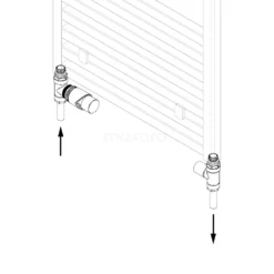 Radiatorkraan Thermostatisch Rechte Aansluiting Met Voetventiel Chroom-Chroom -Badkamer Verkoopwinkel radiatorkraan thermostatisch rechte aansluiting met voetventiel chroom chroom drk13gc gc 3