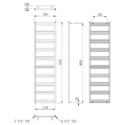 Sirius Handdoekradiator Elektrisch | 50x187 Cm Mat Wit 1054 Watt Aluminium -Badkamer Verkoopwinkel sirius handdoekradiator elektrisch 50x187 cm mat wit 1054 watt aluminium dr66 0518swn e 3