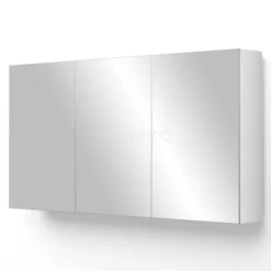 Spiegelkast Lato 120x62cm Hoogglans Wit 3 Deuren