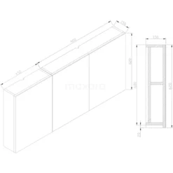 Spiegelkast Lato 135x62cm Hoogglans Wit 3 Deuren -Badkamer Verkoopwinkel spiegelkast lato 135x62cm hoogglans wit 3 deuren k01 1350 40401 5