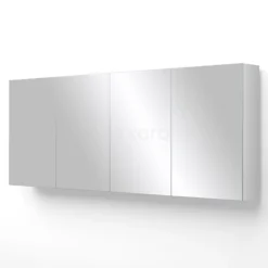 Spiegelkast Lato 160x62cm Hoogglans Wit 4 Deuren