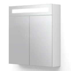 Spiegelkast Met Verlichting Filo 60x62,5cm Hoogglans Wit