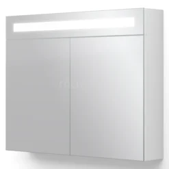 Spiegelkast Met Verlichting Filo 80x62,5cm Hoogglans Wit