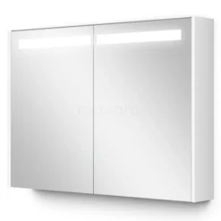 Spiegelkast Met Verlichting Modulo 100x70cm Hoogglans Wit