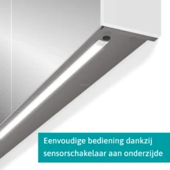 Spiegelkast Met Verlichting Modulo 100x70cm Hoogglans Wit -Badkamer Verkoopwinkel spiegelkast met verlichting modulo 100x70cm hoogglans wit k99 1000 59008 04 3