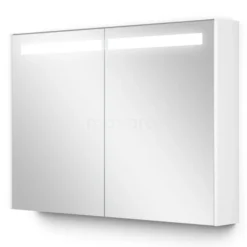 Spiegelkast Met Verlichting Modulo 100x70cm Mat Wit