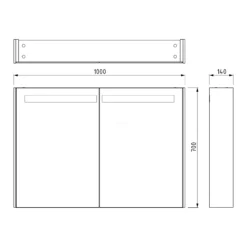 Spiegelkast Met Verlichting Modulo 100x70cm Mat Wit -Badkamer Verkoopwinkel spiegelkast met verlichting modulo 100x70cm mat wit k99 1000 59008 05 4