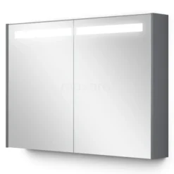 Spiegelkast Met Verlichting Modulo 100x70cm Middengrijs
