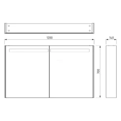 Spiegelkast Met Verlichting Modulo 120x70cm Eiken -Badkamer Verkoopwinkel spiegelkast met verlichting modulo 120x70cm eiken k99 1200 59008 32 4
