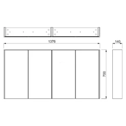 Spiegelkast Met Verlichting Modulo 140x70cm Donkergrijs Beton -Badkamer Verkoopwinkel spiegelkast met verlichting modulo 140x70cm donkergrijs beton k99 1400 59009 51 4