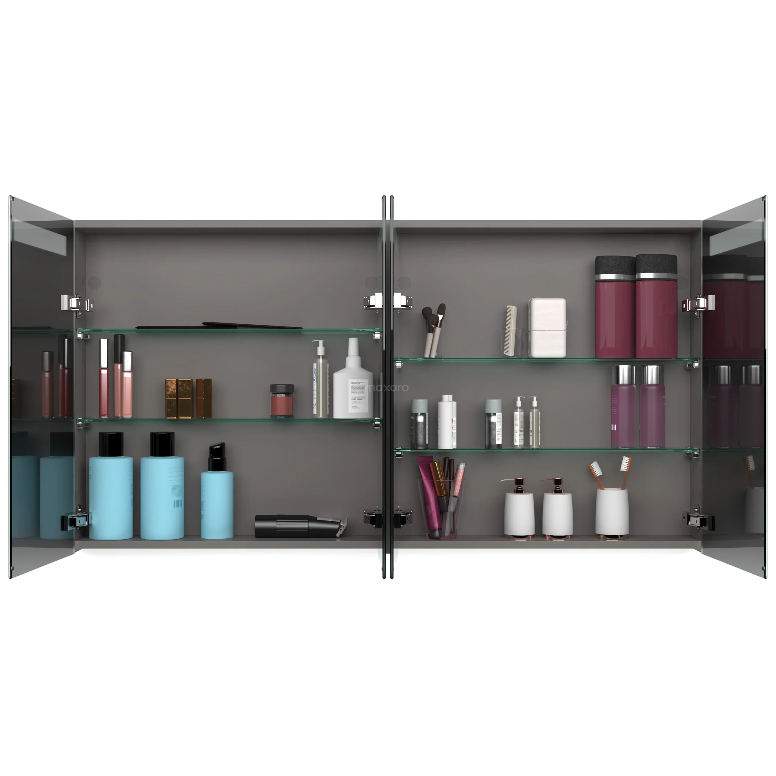 Spiegelkast Met Verlichting Modulo 140x70cm Hoogglans Zwart 2 Spiegelkast Met Verlichting Modulo 140x70cm Hoogglans Zwart - Afbeelding 2