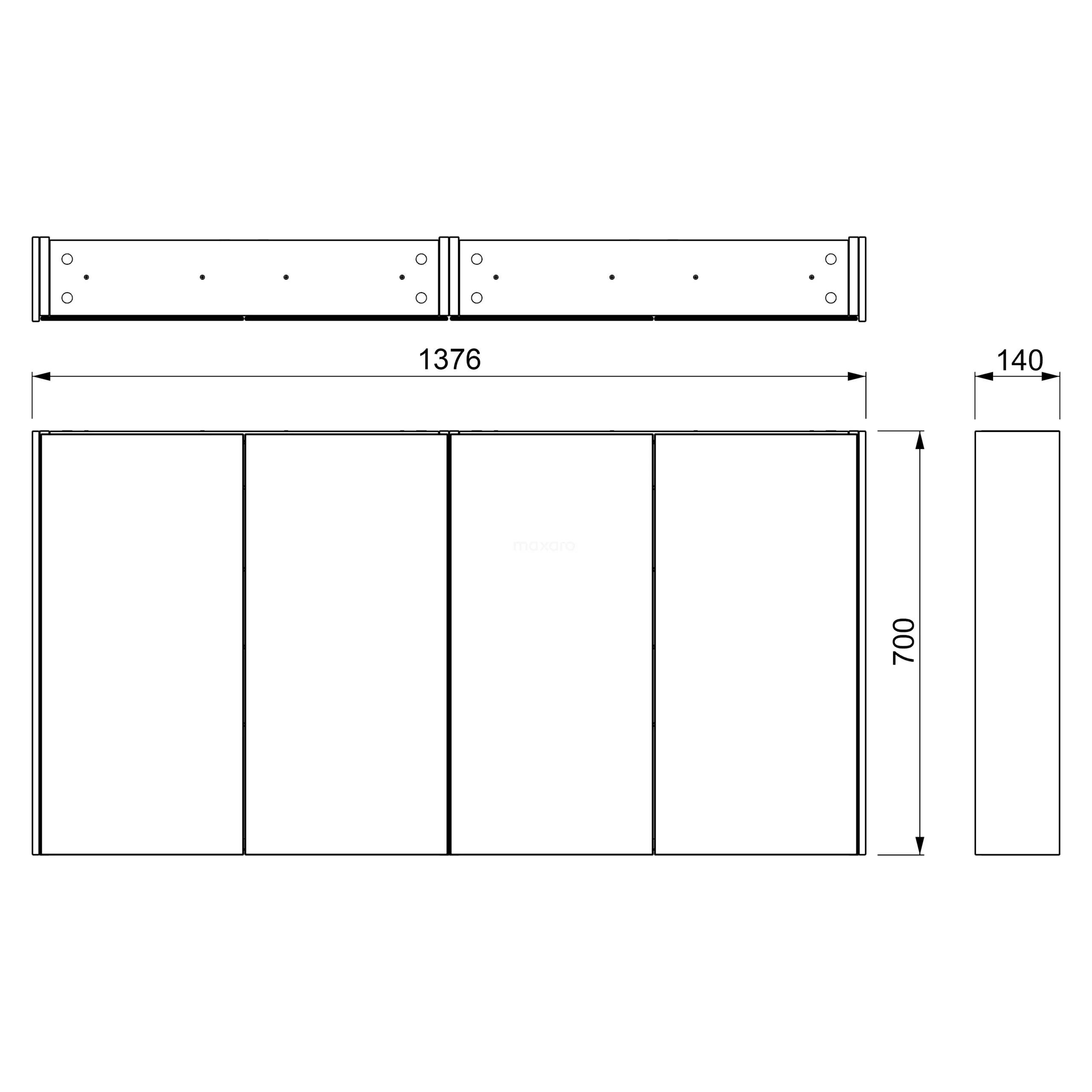 Spiegelkast Met Verlichting Modulo 140x70cm Hoogglans Zwart 5 Spiegelkast Met Verlichting Modulo 140x70cm Hoogglans Zwart - Afbeelding 5