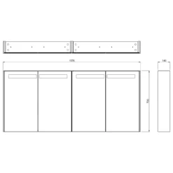 Spiegelkast Met Verlichting Modulo 160x70cm Donkergrijs Beton -Badkamer Verkoopwinkel spiegelkast met verlichting modulo 160x70cm donkergrijs beton k99 1600 59008 51 4
