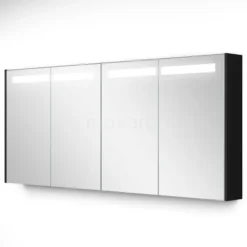 Spiegelkast Met Verlichting Modulo 160x70cm Mat Zwart