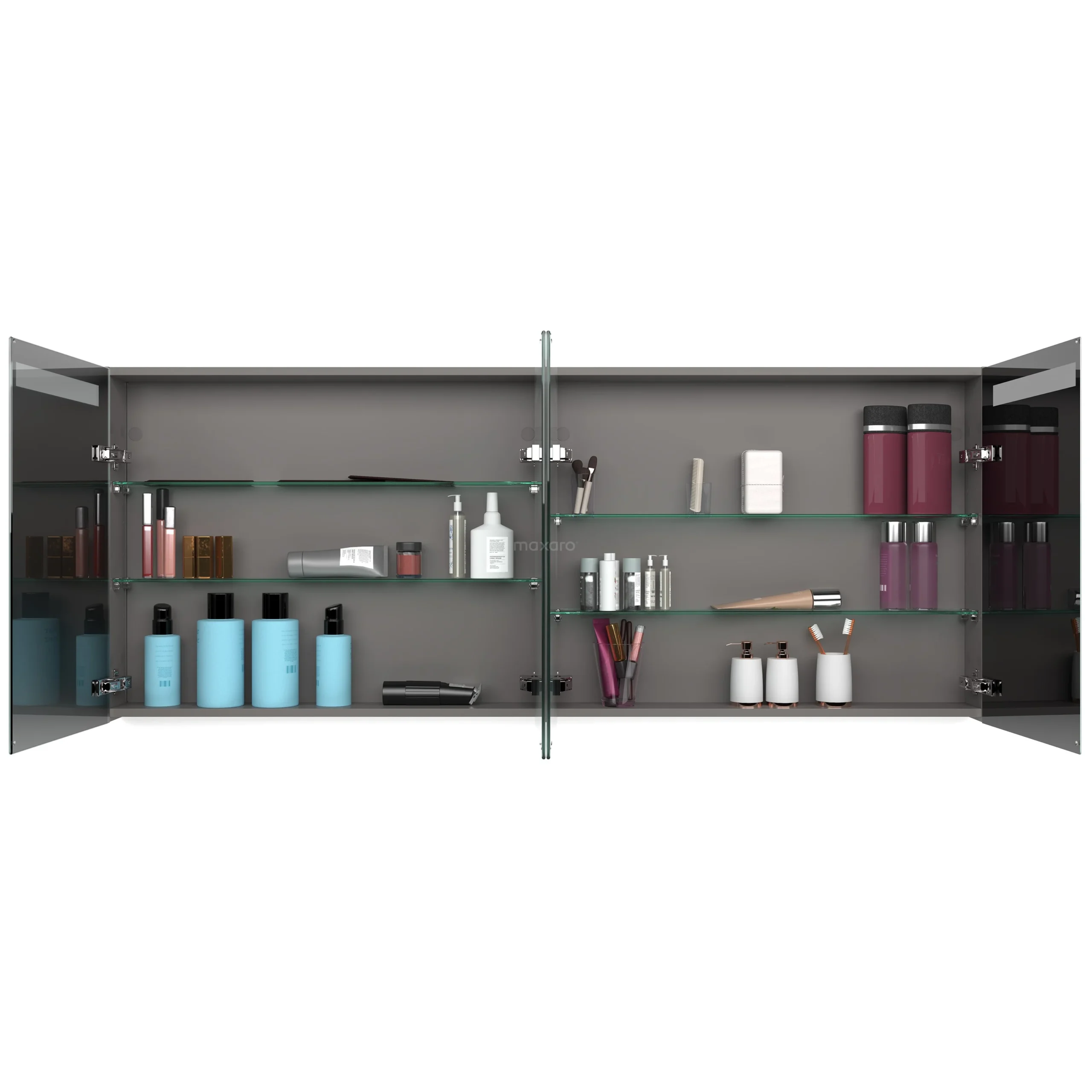 Spiegelkast Met Verlichting Modulo 180x70cm Grijs Eiken 2 Spiegelkast Met Verlichting Modulo 180x70cm Grijs Eiken - Afbeelding 2