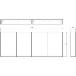 Spiegelkast Met Verlichting Modulo 180x70cm Mat Zwart -Badkamer Verkoopwinkel spiegelkast met verlichting modulo 180x70cm mat zwart k99 1800 59009 01 4