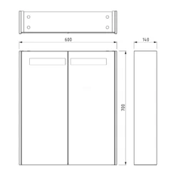 Spiegelkast Met Verlichting Modulo 60x70cm Hoogglans Wit -Badkamer Verkoopwinkel spiegelkast met verlichting modulo 60x70cm hoogglans wit k99 0600 59008 04 4