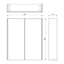 Spiegelkast Met Verlichting Modulo 60x70cm Mat Wit -Badkamer Verkoopwinkel spiegelkast met verlichting modulo 60x70cm mat wit k99 0600 59009 05 5