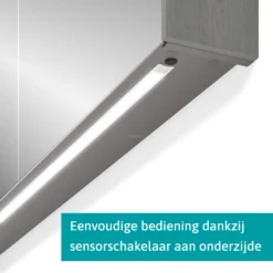 Spiegelkast Met Verlichting Modulo 70x70cm Grijs Eiken -Badkamer Verkoopwinkel spiegelkast met verlichting modulo 70x70cm grijs eiken k99 0700 59009 39 3