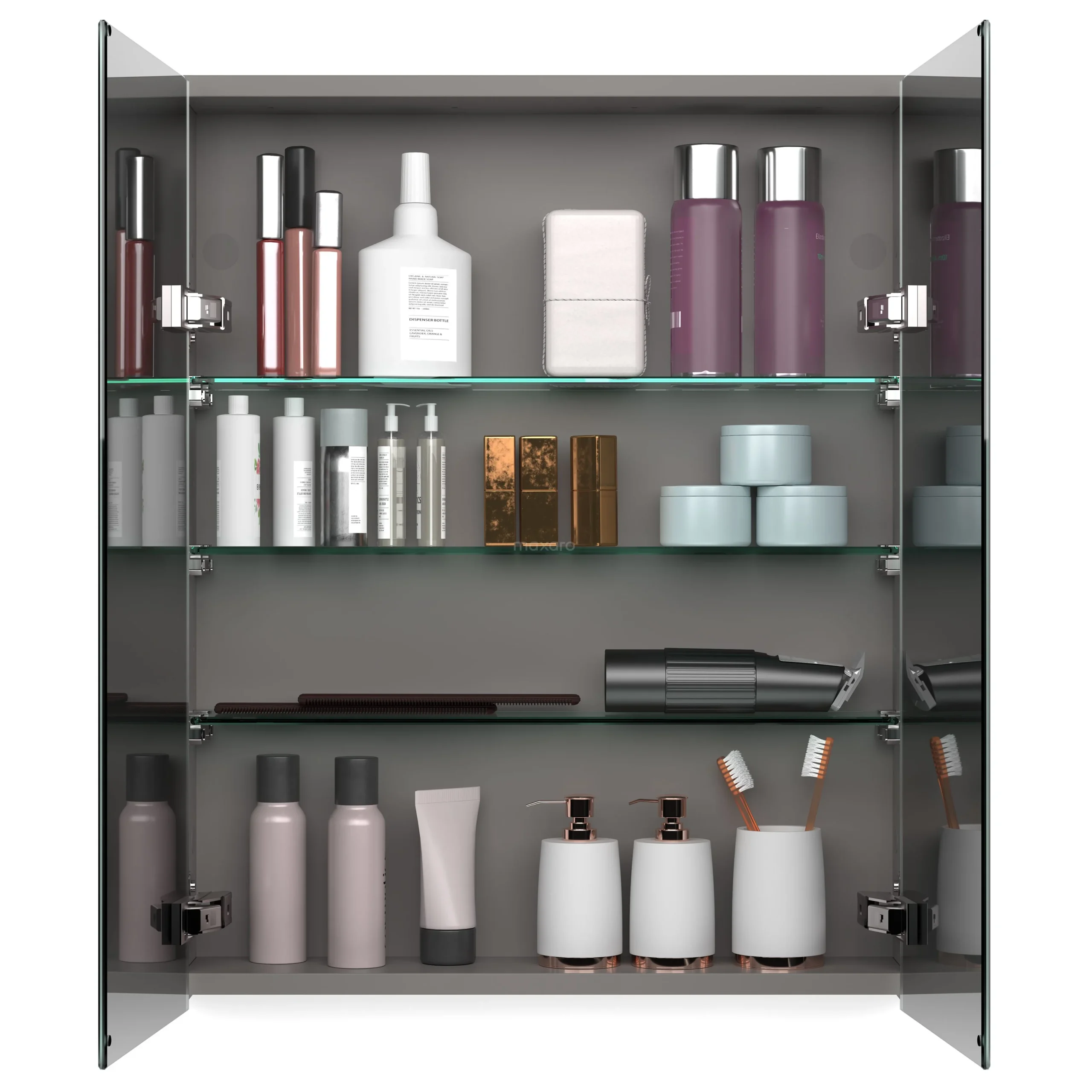 Spiegelkast Met Verlichting Modulo 70x70cm Lichtbruin Eiken 2 Spiegelkast Met Verlichting Modulo 70x70cm Lichtbruin Eiken - Afbeelding 2