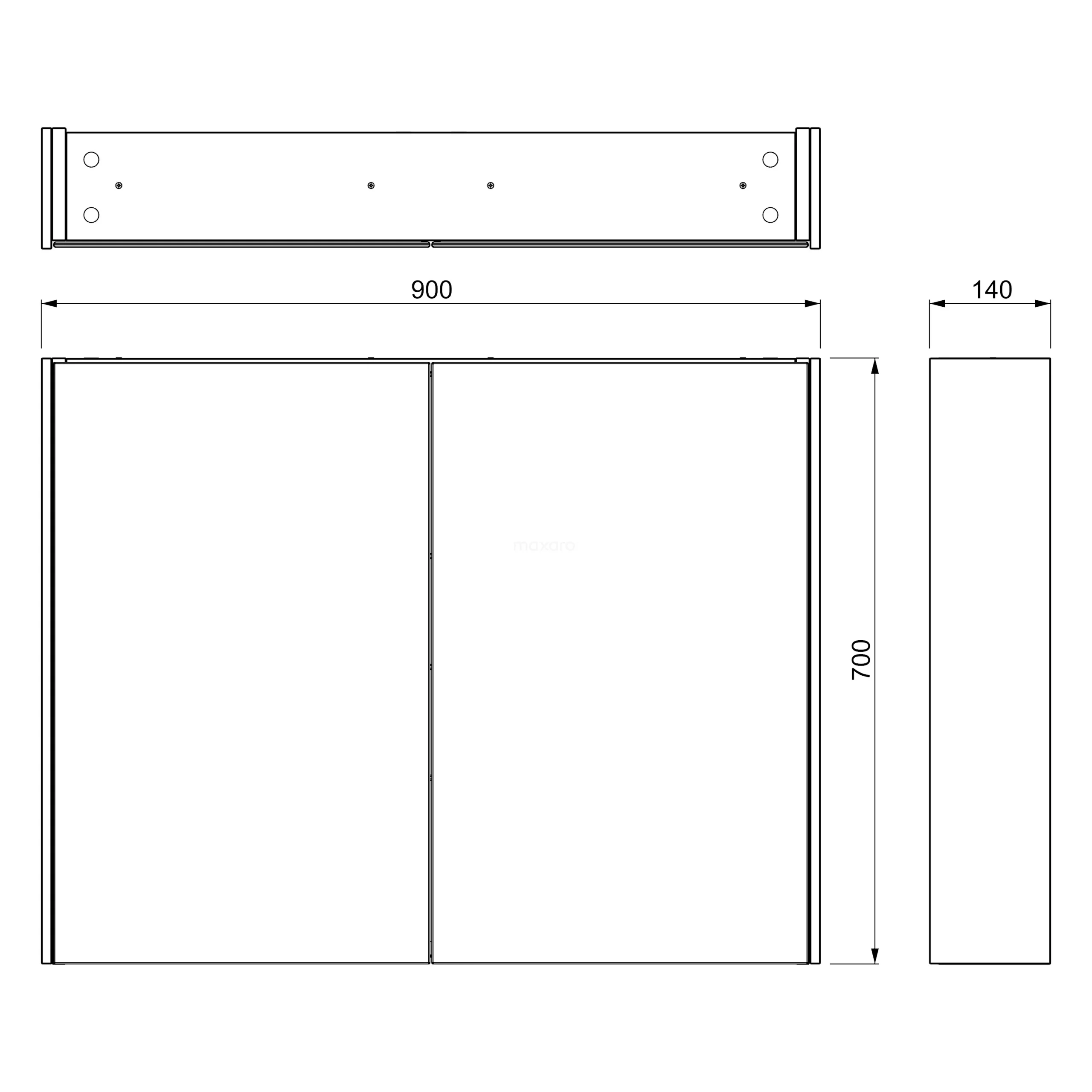 Spiegelkast Met Verlichting Modulo 70x70cm Lichtbruin Eiken 5 Spiegelkast Met Verlichting Modulo 70x70cm Lichtbruin Eiken - Afbeelding 5