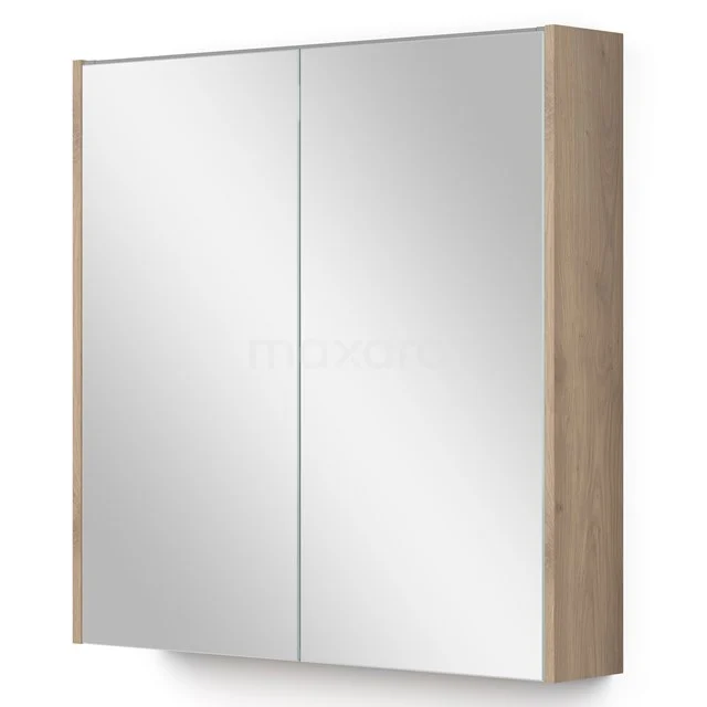 Spiegelkast Met Verlichting Modulo 70x70cm Lichtbruin Eiken 1 Spiegelkast Met Verlichting Modulo 70x70cm Lichtbruin Eiken