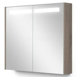 Spiegelkast Met Verlichting Modulo 80x70cm Eiken
