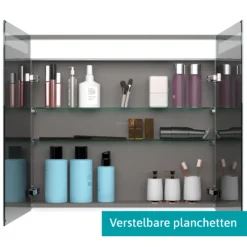 Spiegelkast Met Verlichting Modulo 80x70cm Grijs Eiken -Badkamer Verkoopwinkel spiegelkast met verlichting modulo 80x70cm grijs eiken k99 0800 59008 39 2