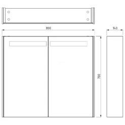 Spiegelkast Met Verlichting Modulo 80x70cm Middengrijs -Badkamer Verkoopwinkel spiegelkast met verlichting modulo 80x70cm middengrijs k99 0800 59008 03 4