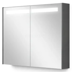 Spiegelkast Met Verlichting Modulo 90x70cm Donkergrijs Beton