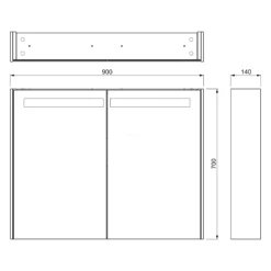 Spiegelkast Met Verlichting Modulo 90x70cm Lichtgrijs Beton 9 Spiegelkast Met Verlichting Modulo 90x70cm Lichtgrijs Beton -Badkamer Verkoopwinkel spiegelkast met verlichting modulo 90x70cm lichtgrijs beton k99 0900 59008 50 4