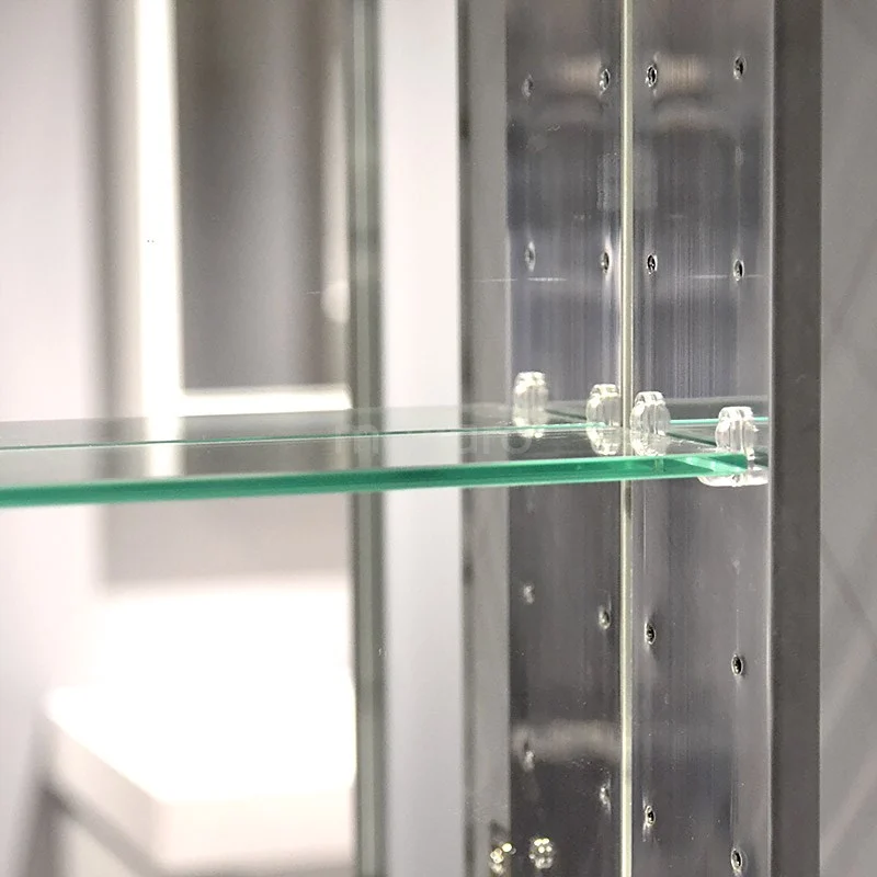 Spiegelkast Mio 100x66cm Aluminium 2 Deuren 4 Spiegelkast Mio 100x66cm Aluminium 2 Deuren - Afbeelding 4