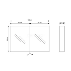 Spiegelkast Mio 100x66cm Aluminium 2 Deuren 9 Spiegelkast Mio 100x66cm Aluminium 2 Deuren -Badkamer Verkoopwinkel spiegelkast mio 100x66cm aluminium 2 deuren k03 1000 45605 4