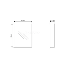 Spiegelkast Mio 50x66cm Aluminium 1 Deur -Badkamer Verkoopwinkel spiegelkast mio 50x66cm aluminium 1 deur k03 0500 45605 4