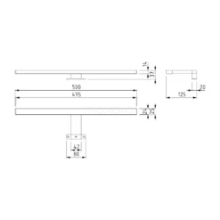 Spiegelverlichting L115 LED 50cm Zwart -Badkamer Verkoopwinkel spiegelverlichting l115 led 50cm zwart l115 7244 4