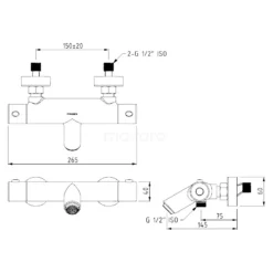 Thermostatische Badkraan Balance Chrome, Chroom -Badkamer Verkoopwinkel thermostatische badkraan balance chrome chroom t037001n 2
