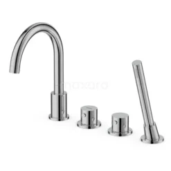 Thermostatische Badkraan Met Handdouche Radius Chrome, Badrandmontage, Chroom