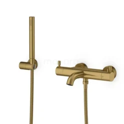 Thermostatische Badkraan Met Handdouche Radius Gold, Goud