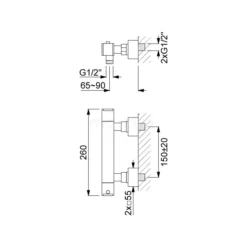 Thermostatische Douchekraan Cubic Chrome, Chroom -Badkamer Verkoopwinkel thermostatische douchekraan cubic chrome chroom 22.106.203 2